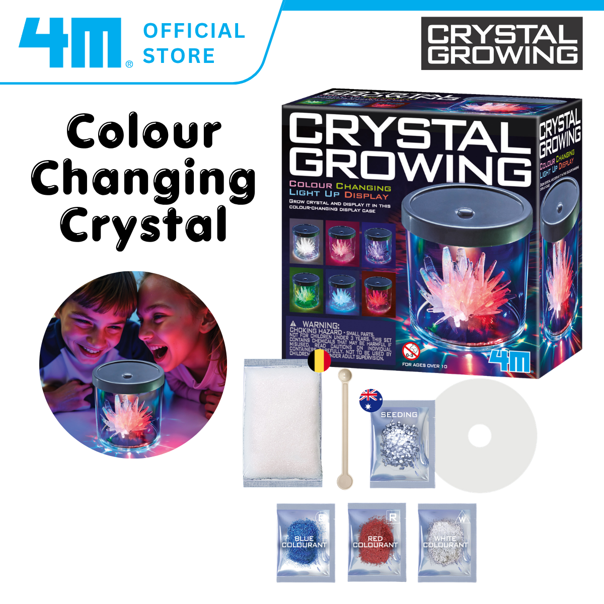 [NEW ARRIVAL] 4M Crystal Growing / Colour Changing Display Case - STEAM Education Toys
