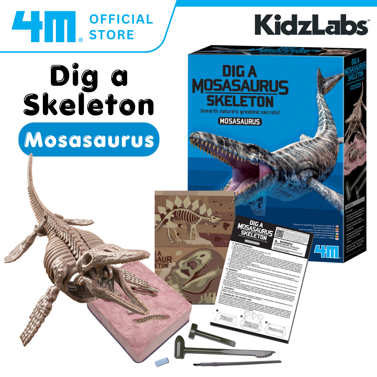 4M Steam Education Toys - KidzLabs / Dig a Mosasaurus Skeleton
