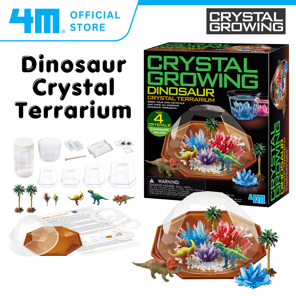 4M Crystal Growing / Dinosaur Crystal Terrarium