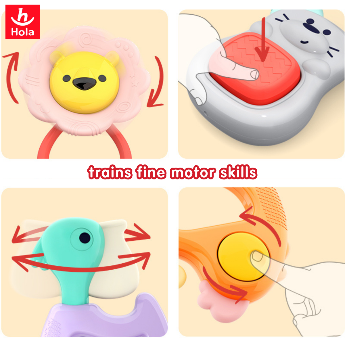 Hola Forest Baby Teether (5 models assorted/5 pcs in box)