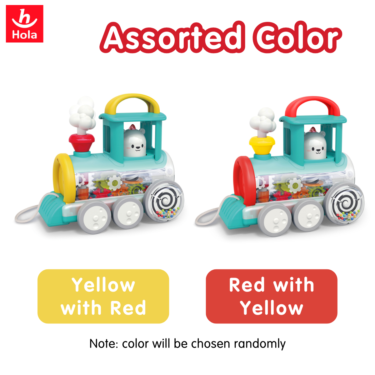 Hola Push Along Train Engine (2 color assorted)