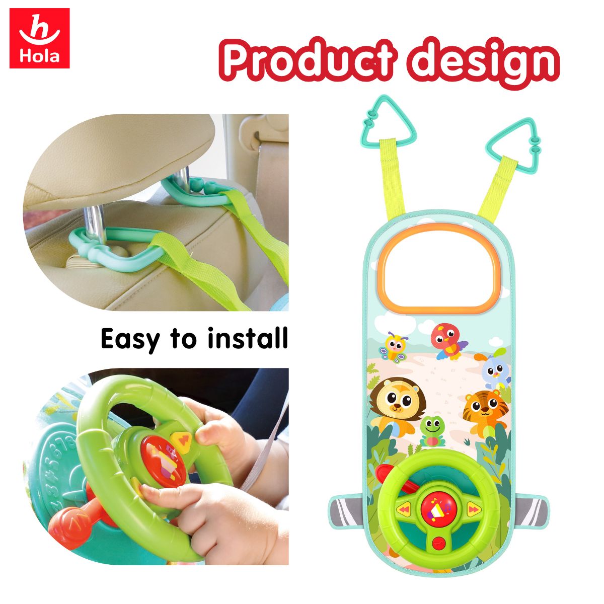 Hola Car Steering Wheel with Mirror