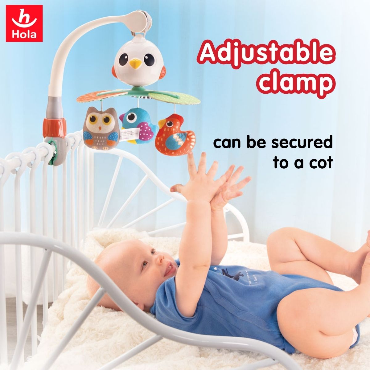Hola Musical Cot Mobile with Bird Toys