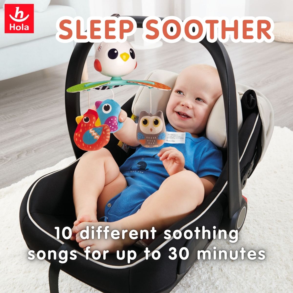 Hola Musical Cot Mobile with Bird Toys