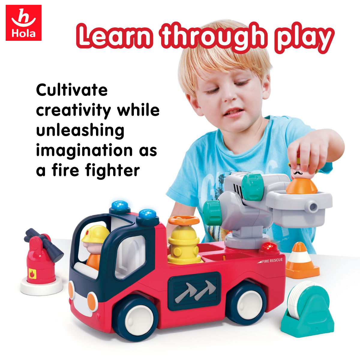 Hola Early Learning Fire Engine (with Removable Accessories)