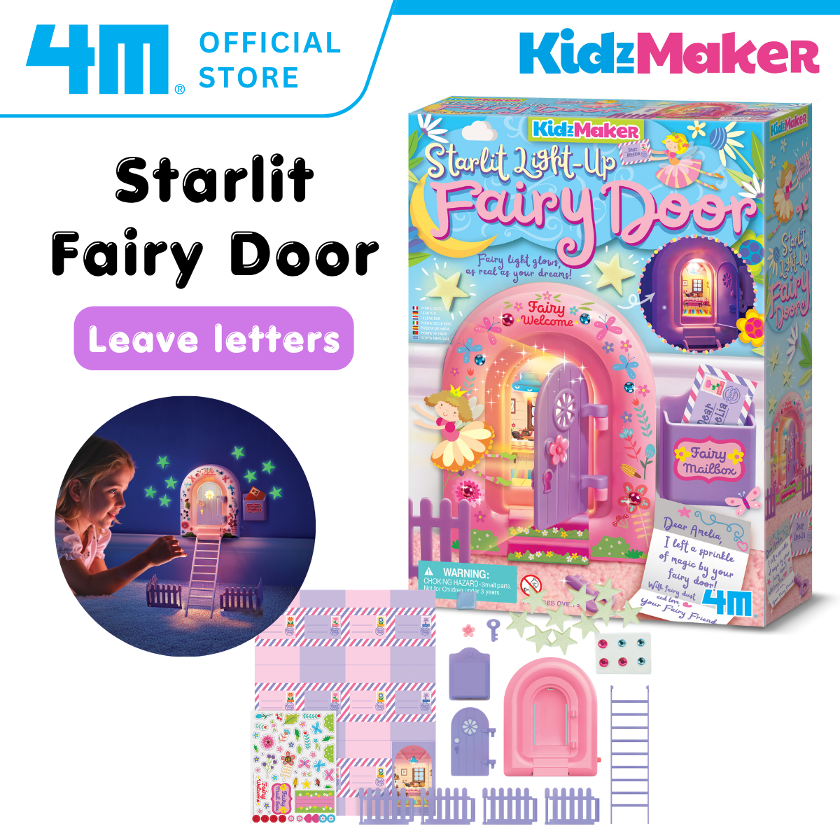 [NEW ARRIVAL] 4M KidzMaker / Starlit Light-Up Fairy Door - STEAM Education Toys