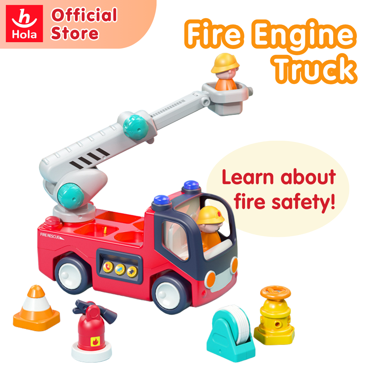 Hola Early Learning Fire Engine (with Removable Accessories)