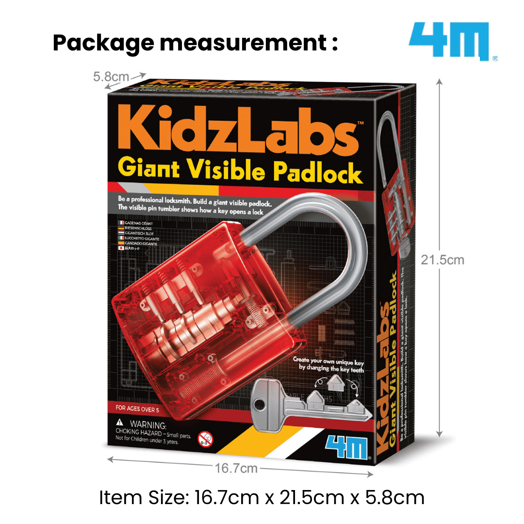 4M Steam Education Toys - KidzLabs / Giant Visible Padlock