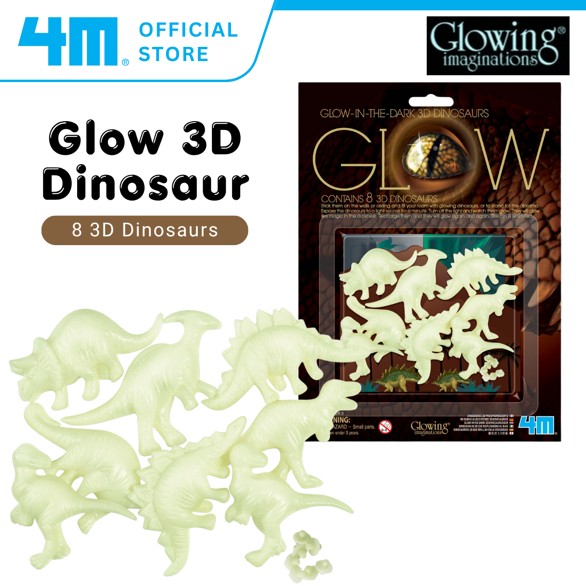 4M Glow In The Dark / Glow 3D Dinosaur