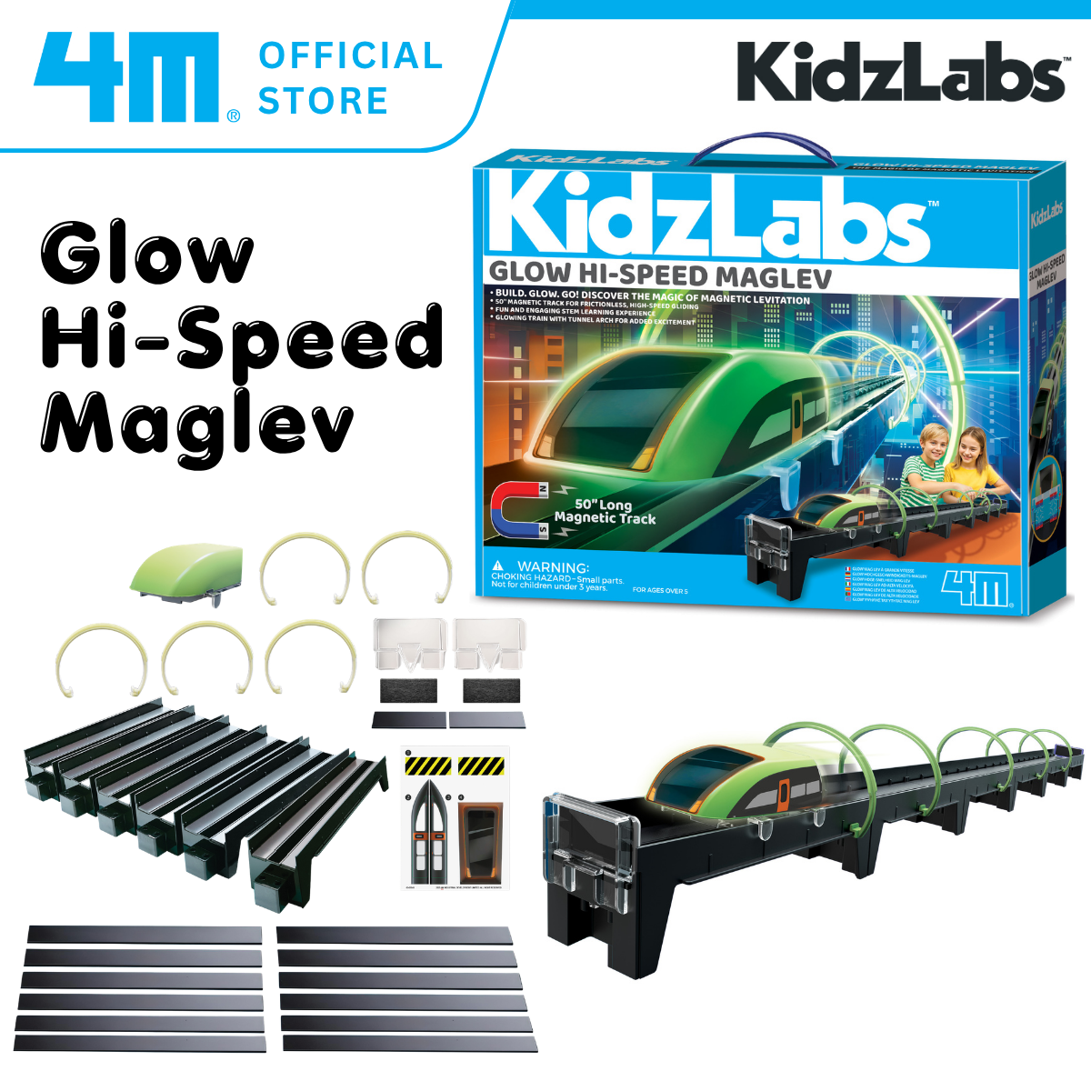 [NEW ARRIVAL] KidzLabs / Glow Hi-Speed Maglev - STEAM Educational Toys
