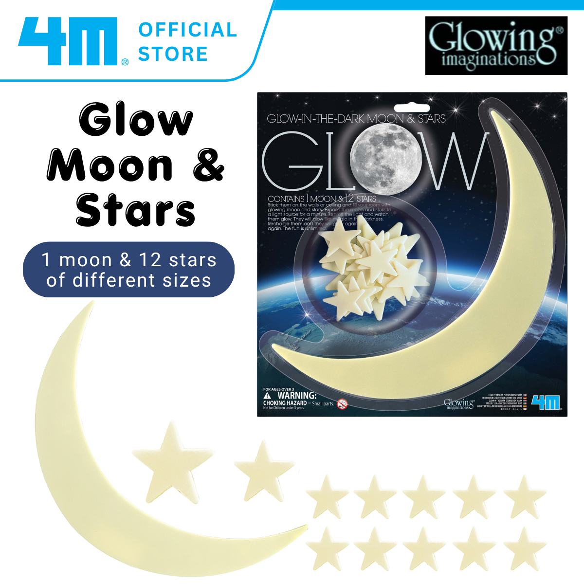 4M Glow In The Dark / Glow Moon (Large) & Stars