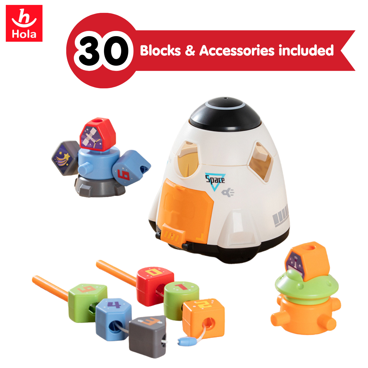 Hola Magic Toy Spaceship Shape Sorter Building Set