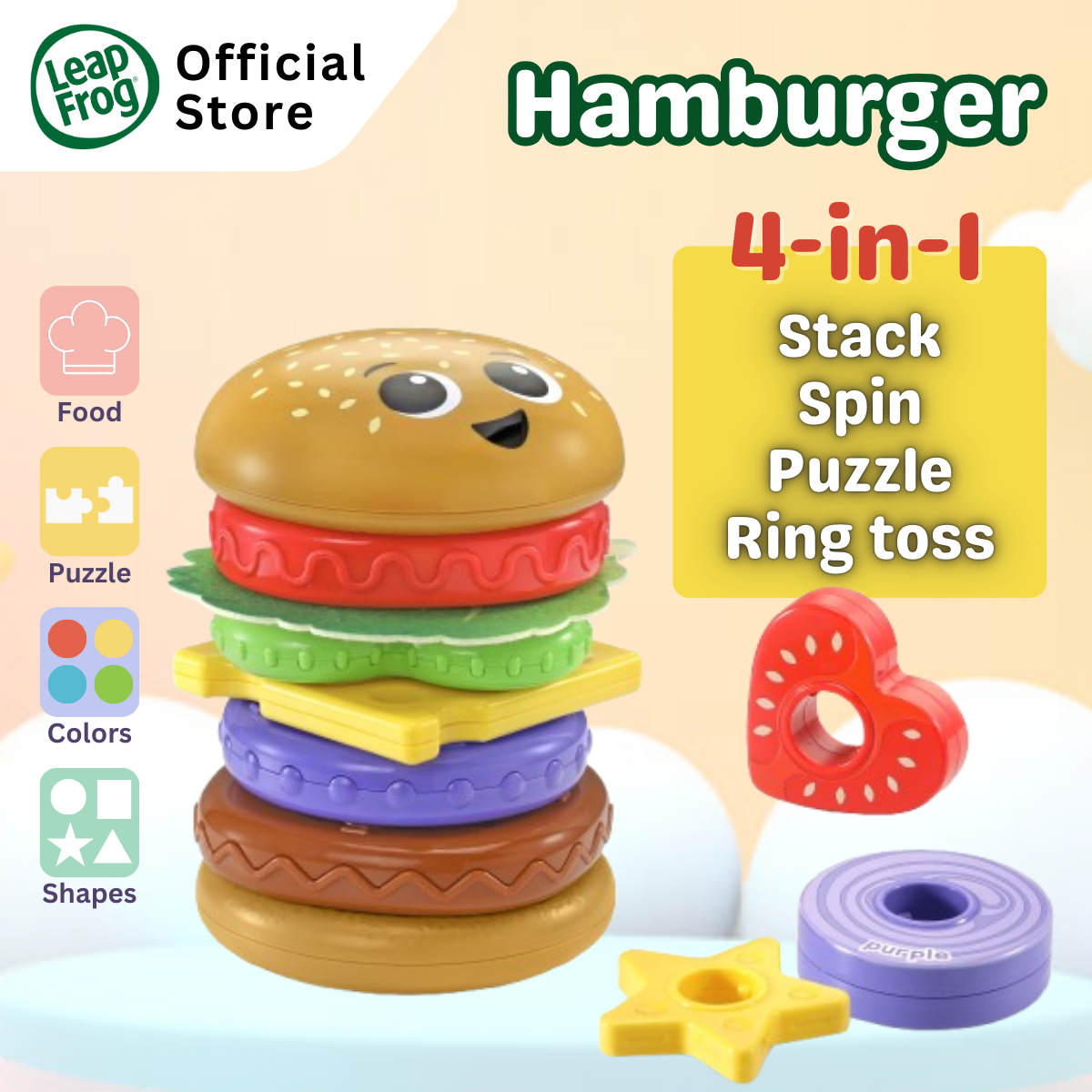 LeapFrog 4-in-1 Learning Hamburger Stacking Fun