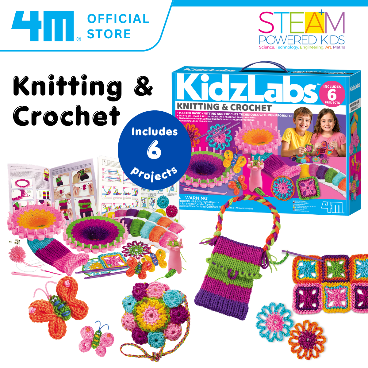 [NEW ARRIVAL] 4M STEAM Deluxe / Knitting & Crochet - STEAM Education Toys