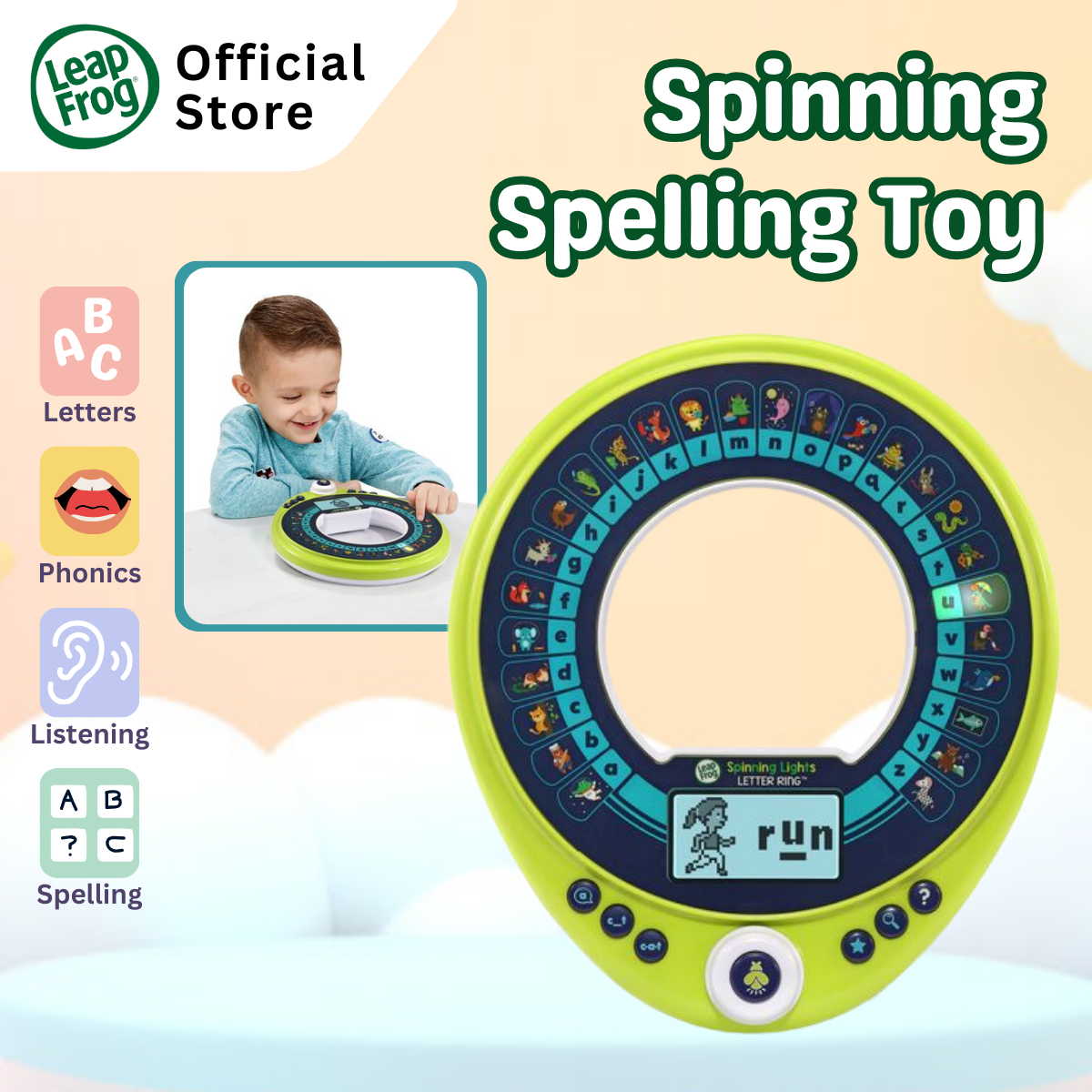 LeapFrog Spinning Lights Letter Ring Phonics Spelling Toy �