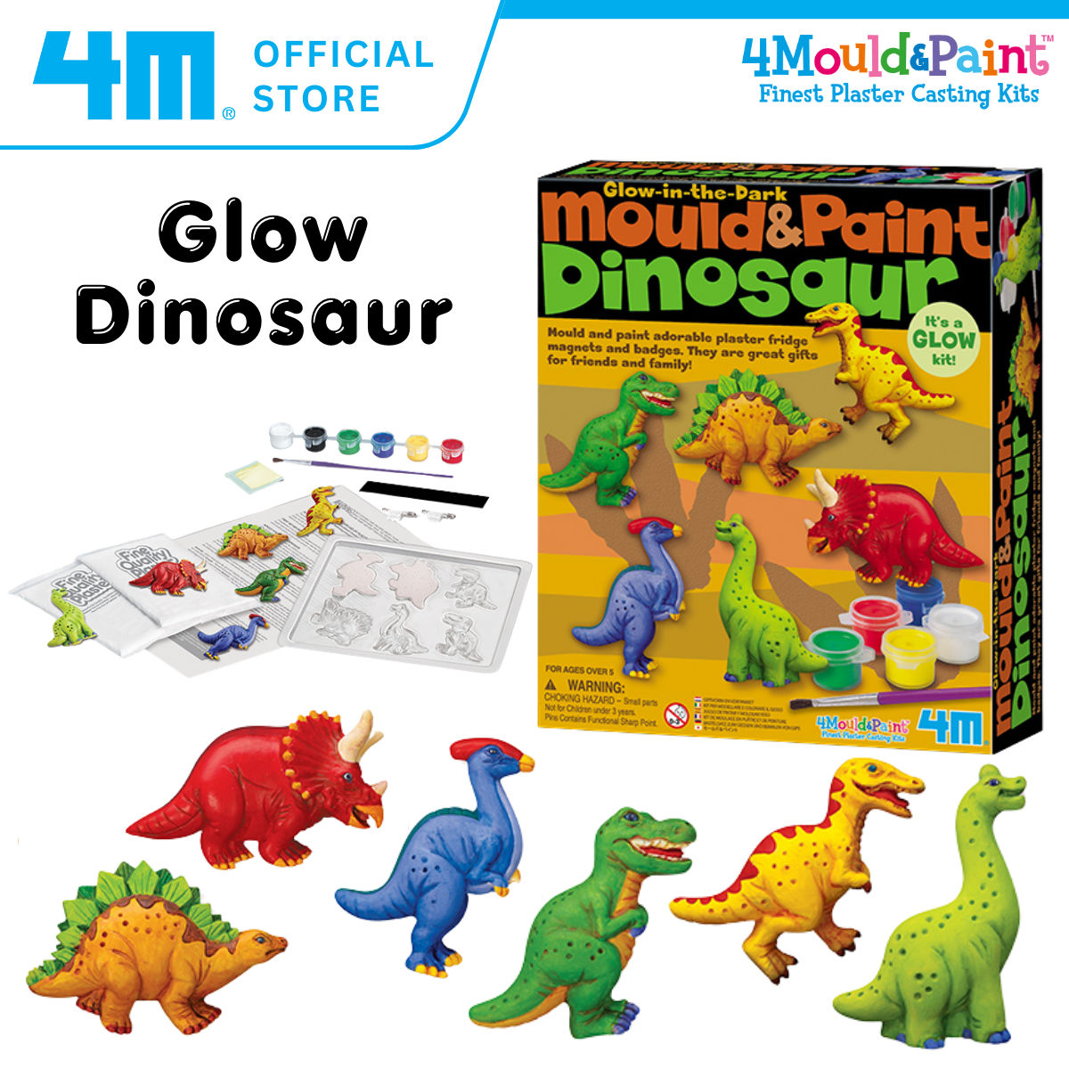 4M Mould & Paint / Glow Dinosaur