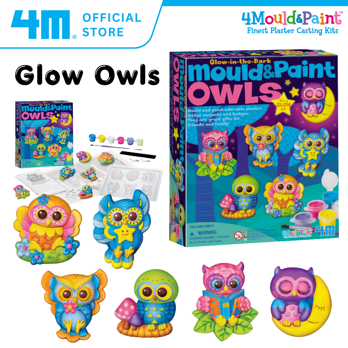 4M Mould & Paint / Glow Owls