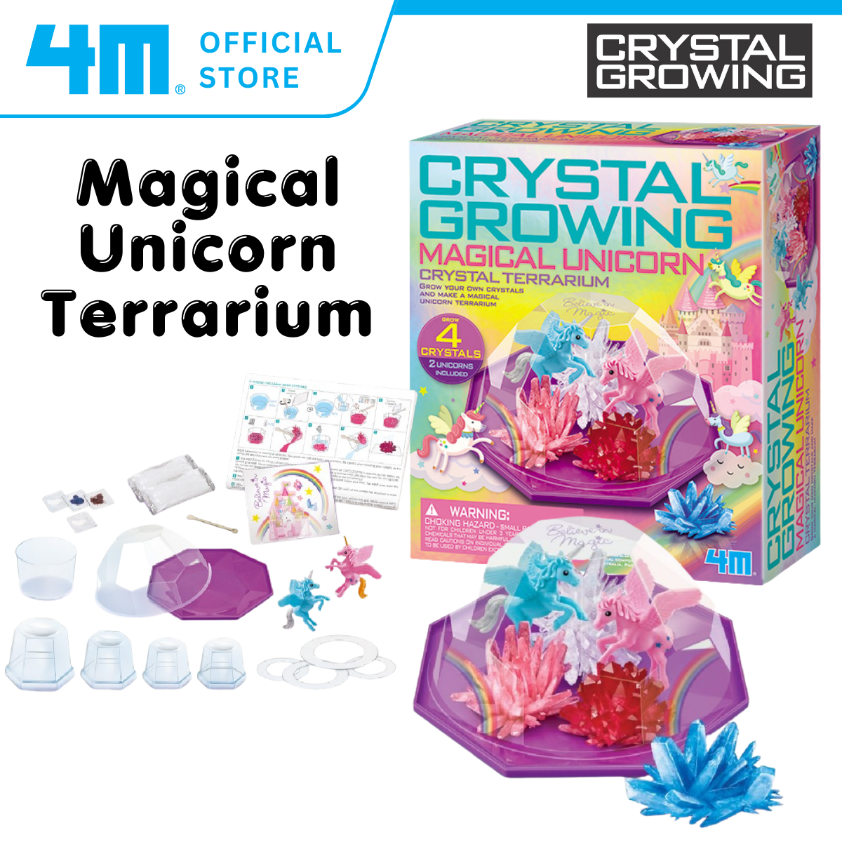 4M Crystal Growing / Magical Unicorn Crystal Terrarium