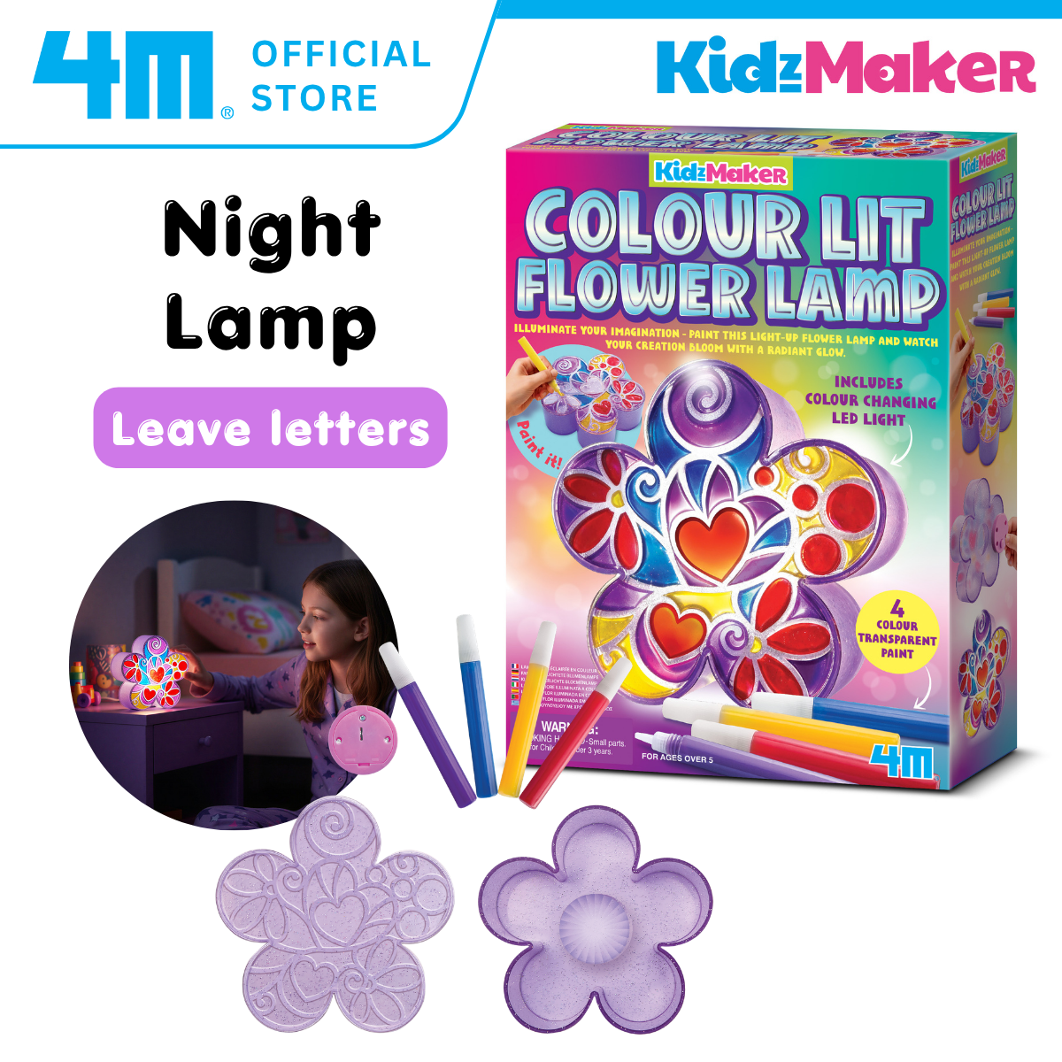[NEW ARRIVAL] 4M KidzMaker / Colour Lit Flower Lamp - STEAM Education Toys