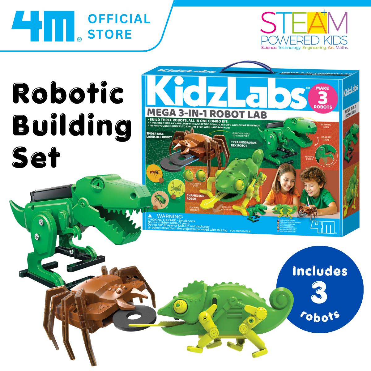 [NEW ARRIVAL] 4M KidzLabs / Mega 3-in-1 Robot Lab - STEAM Education Toys