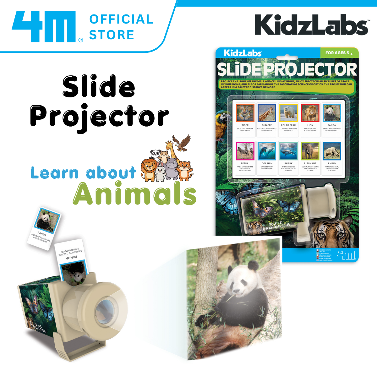 [NEW ARRIVAL] 4M KidzLabs / Slide Projector / Wildlife Animals - STEAM Education Toys