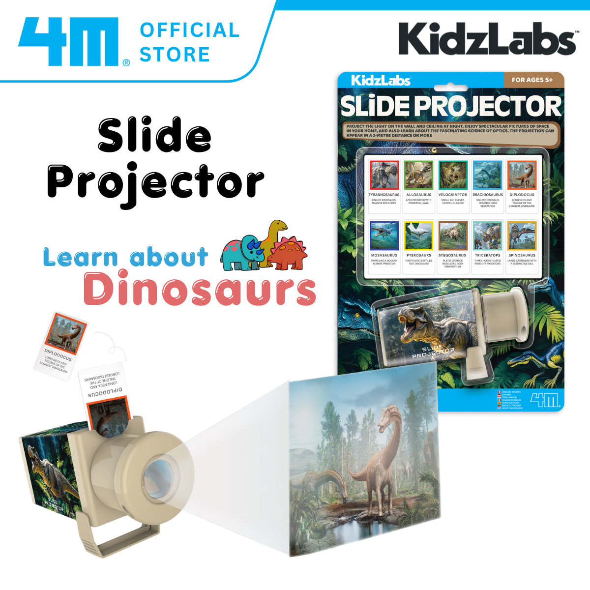 [NEW ARRIVAL] 4M KidzLabs / Slide Projector / Ancient Dinosaurs - STEAM Education Toys