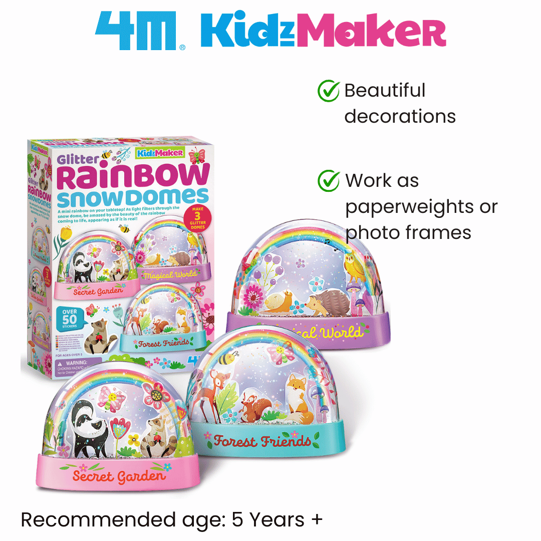 4M KidzMaker - Glitter Rainbow Snowdomes