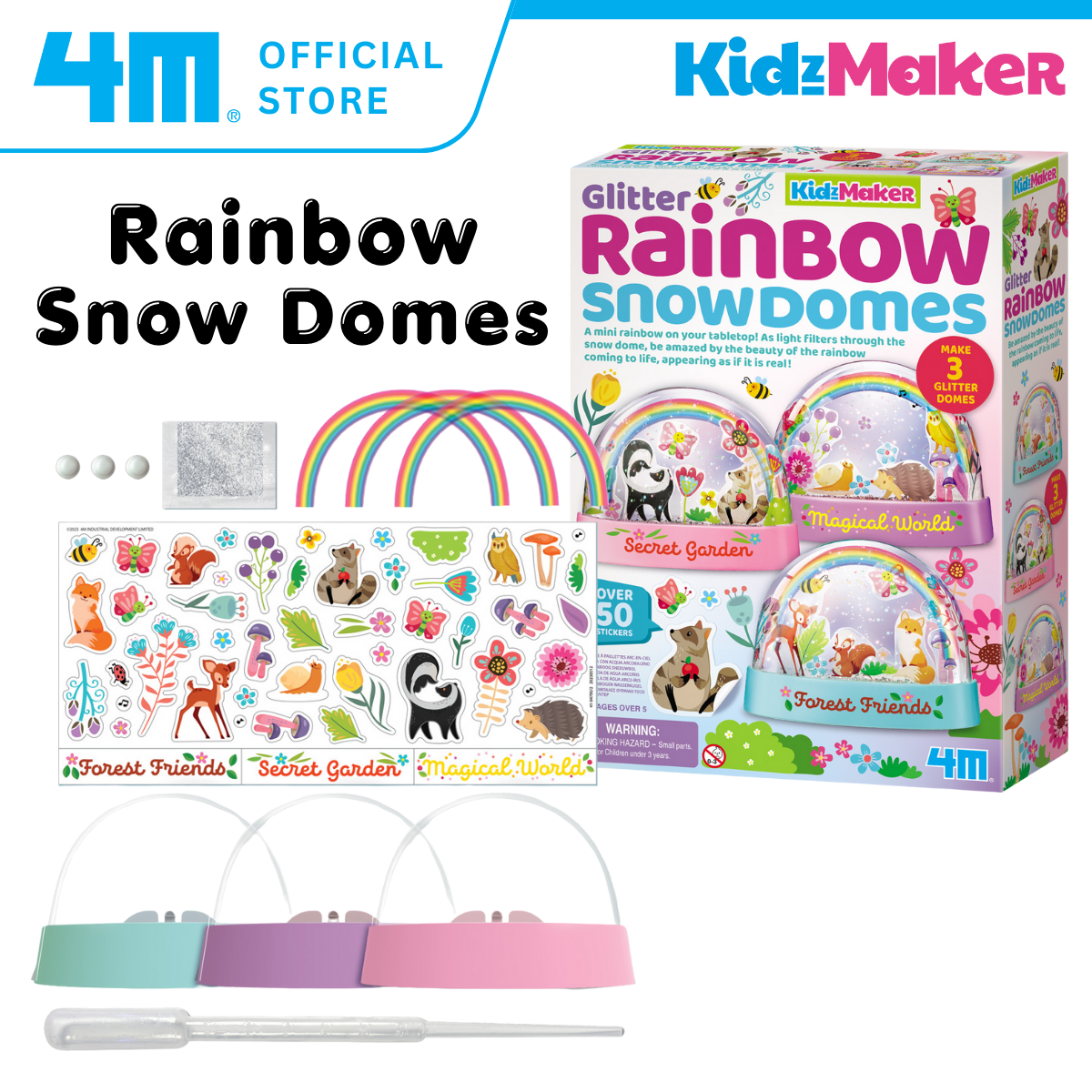 4M KidzMaker - Glitter Rainbow Snowdomes