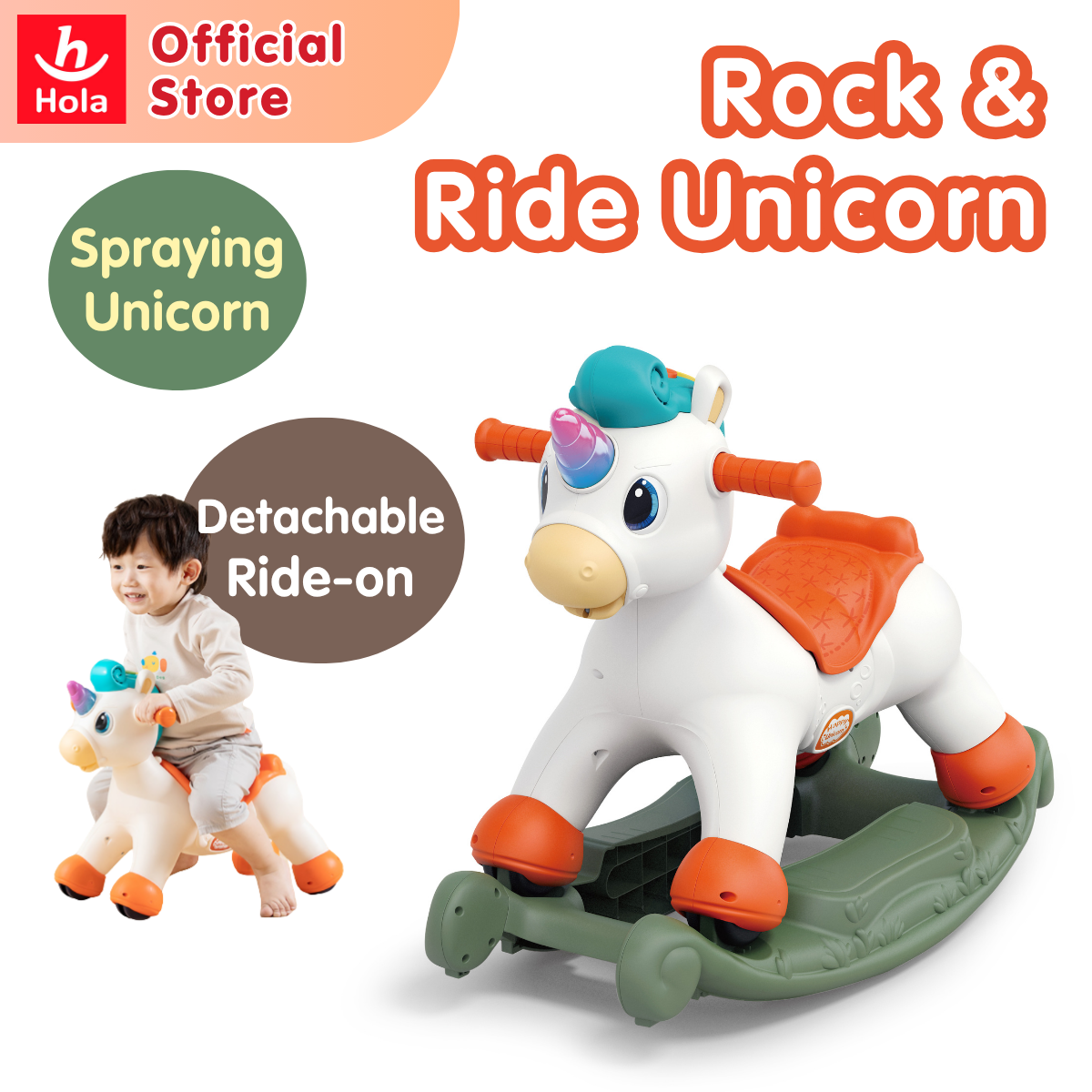 [NEW ARRIVAL] Hola 3-in-1 Rock & Ride Spray Unicorn