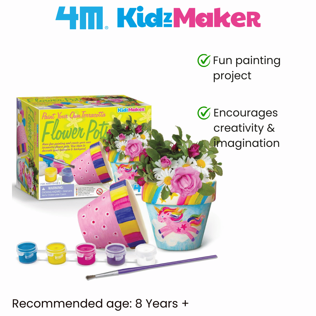4M Steam Education Toys - KidzMaker / Paint Your Own Terracotta Flower Pots
