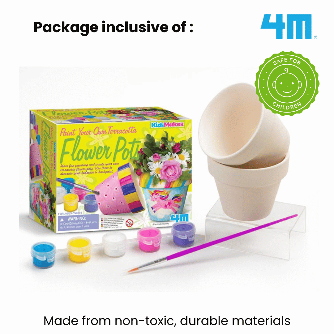 4M Steam Education Toys - KidzMaker / Paint Your Own Terracotta Flower Pots