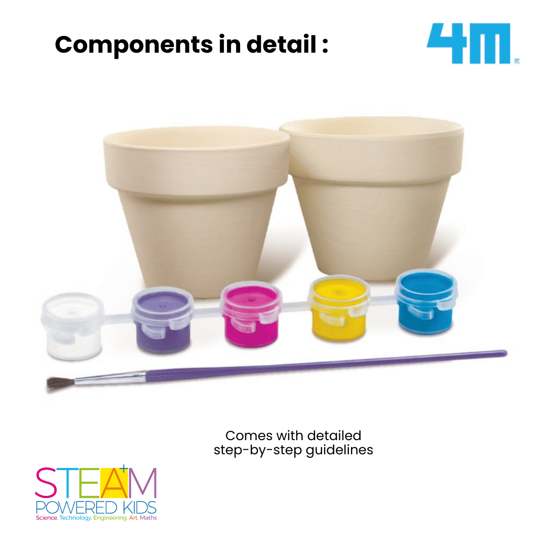 4M Steam Education Toys - KidzMaker / Paint Your Own Terracotta Flower Pots
