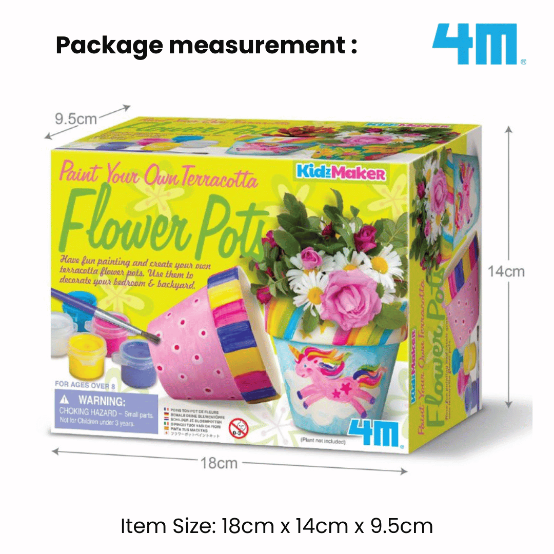 4M Steam Education Toys - KidzMaker / Paint Your Own Terracotta Flower Pots