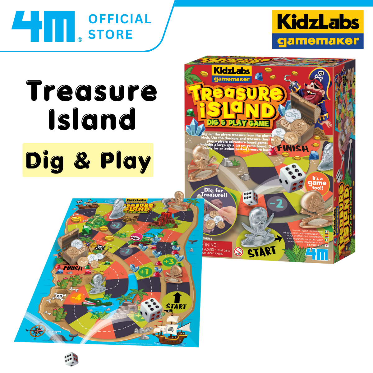 4M Steam Education Toys - KidzLabs Gamemaker / Treasure Island Dig & Play Game
