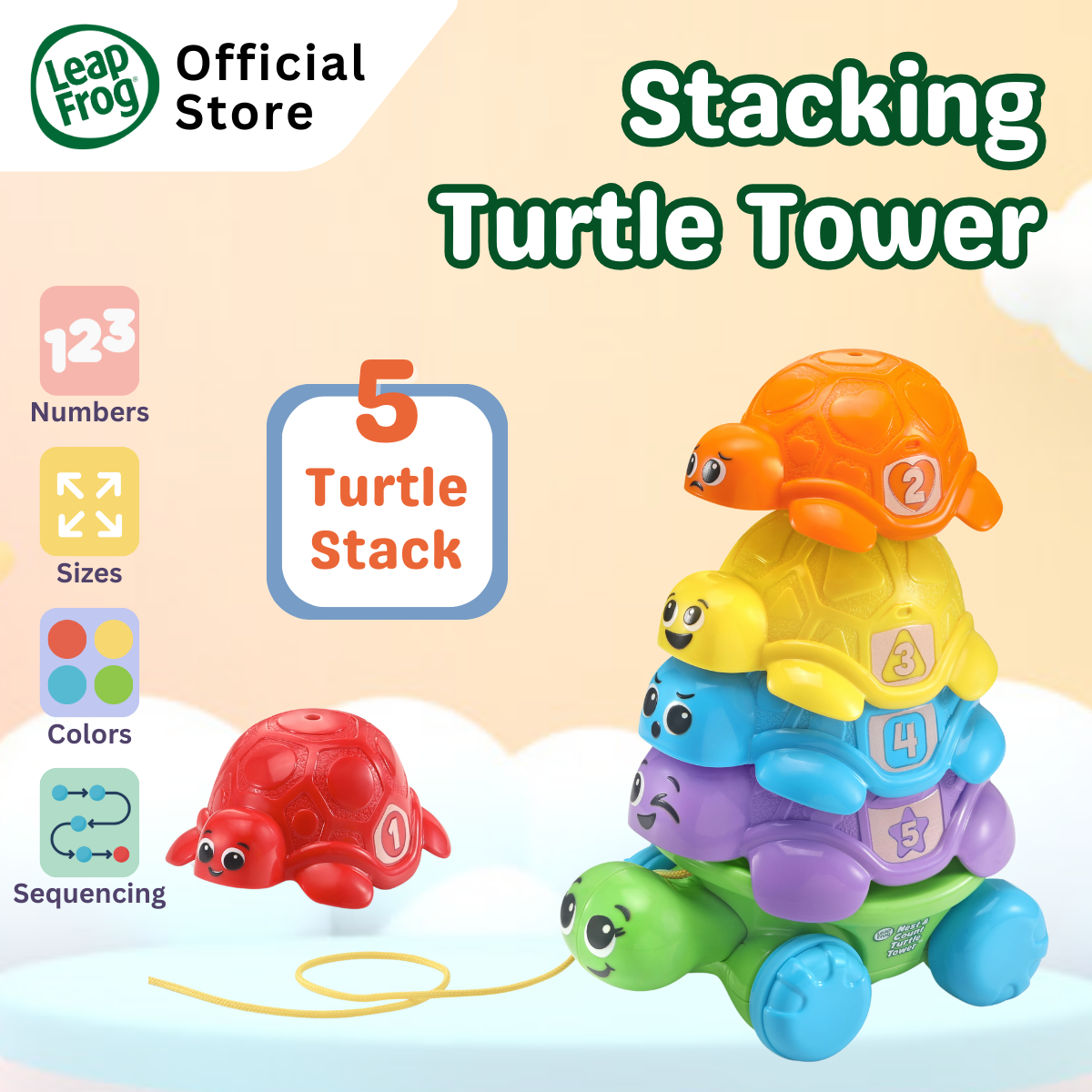 LeapFrog Nest & Count Turtle Tower Stacking Fun