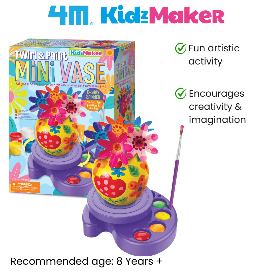 [NEW ARRIVAL] 4M KidzMaker / Twirl & Paint Mini Vase - STEAM Education Toys