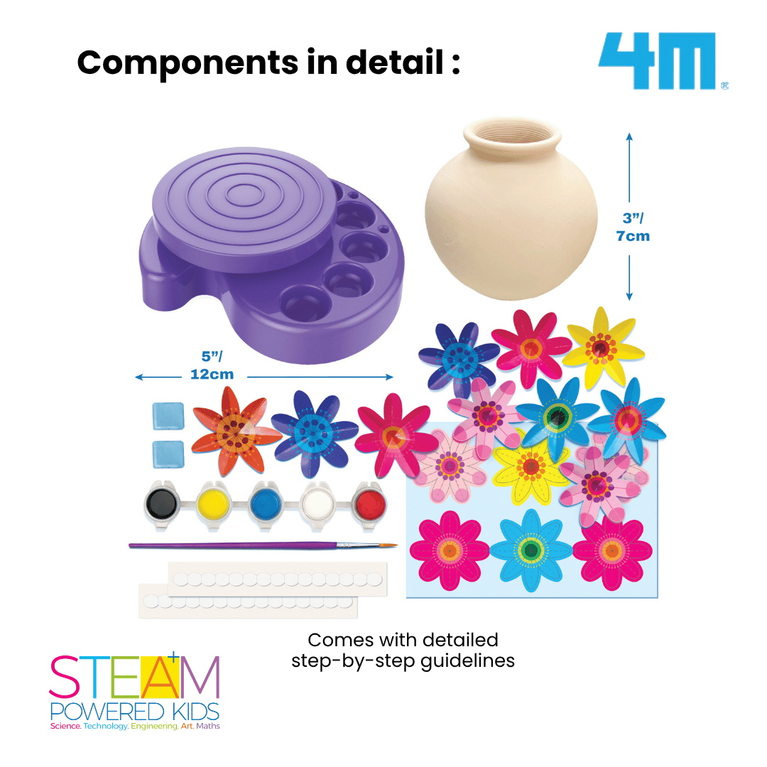 [NEW ARRIVAL] 4M KidzMaker / Twirl & Paint Mini Vase - STEAM Education Toys
