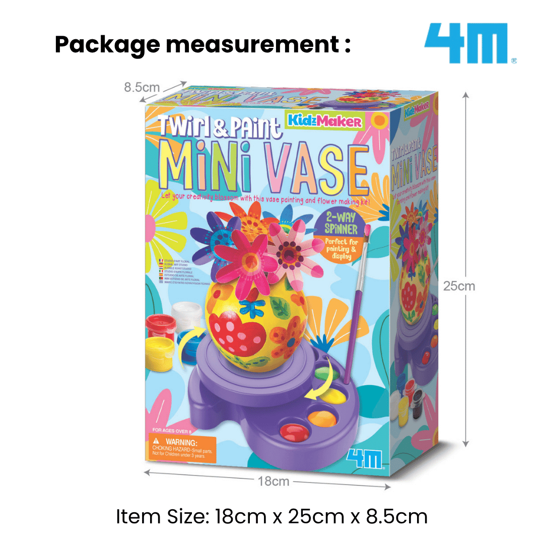[NEW ARRIVAL] 4M KidzMaker / Twirl & Paint Mini Vase - STEAM Education Toys