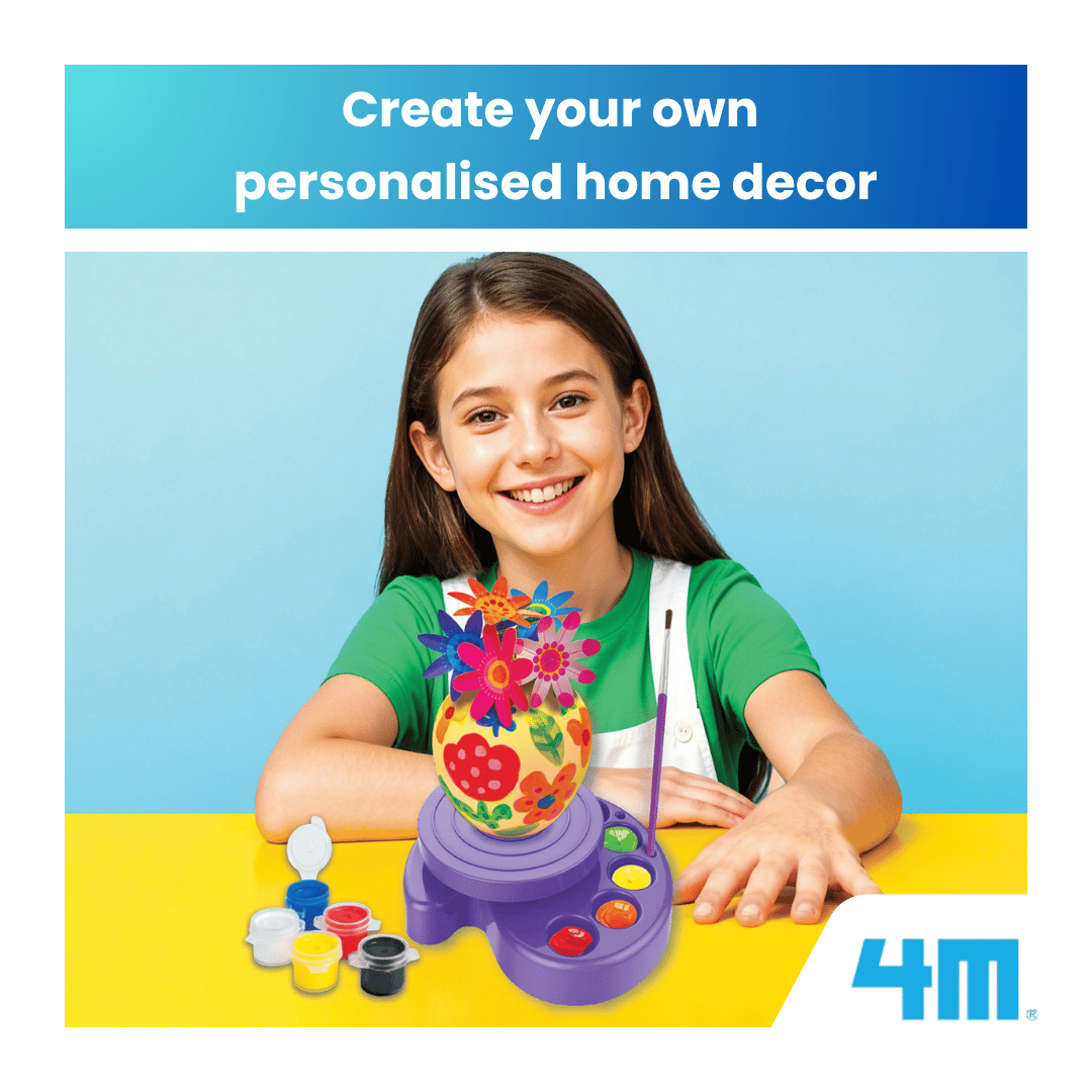 [NEW ARRIVAL] 4M KidzMaker / Twirl & Paint Mini Vase - STEAM Education Toys