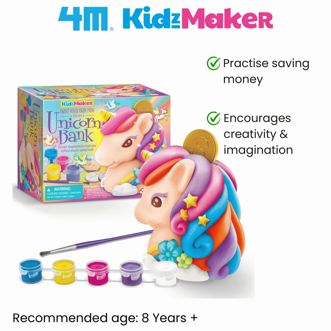 4M KidzMaker / Paint Your Own Mini Glitter Unicorn Bank