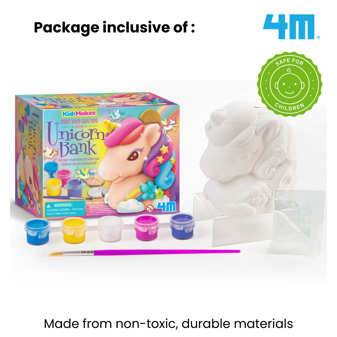 4M KidzMaker / Paint Your Own Mini Glitter Unicorn Bank