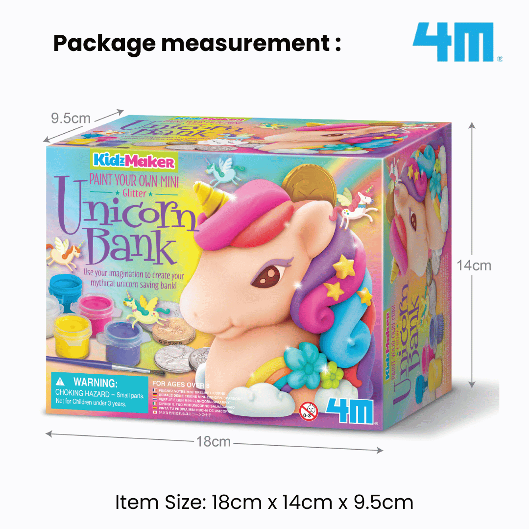 4M KidzMaker / Paint Your Own Mini Glitter Unicorn Bank