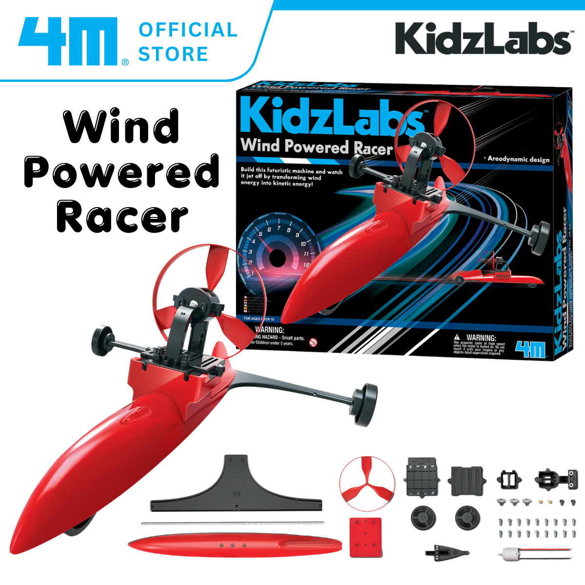 4M Steam Education Toys - KidzLabs / Wind Powered Racer