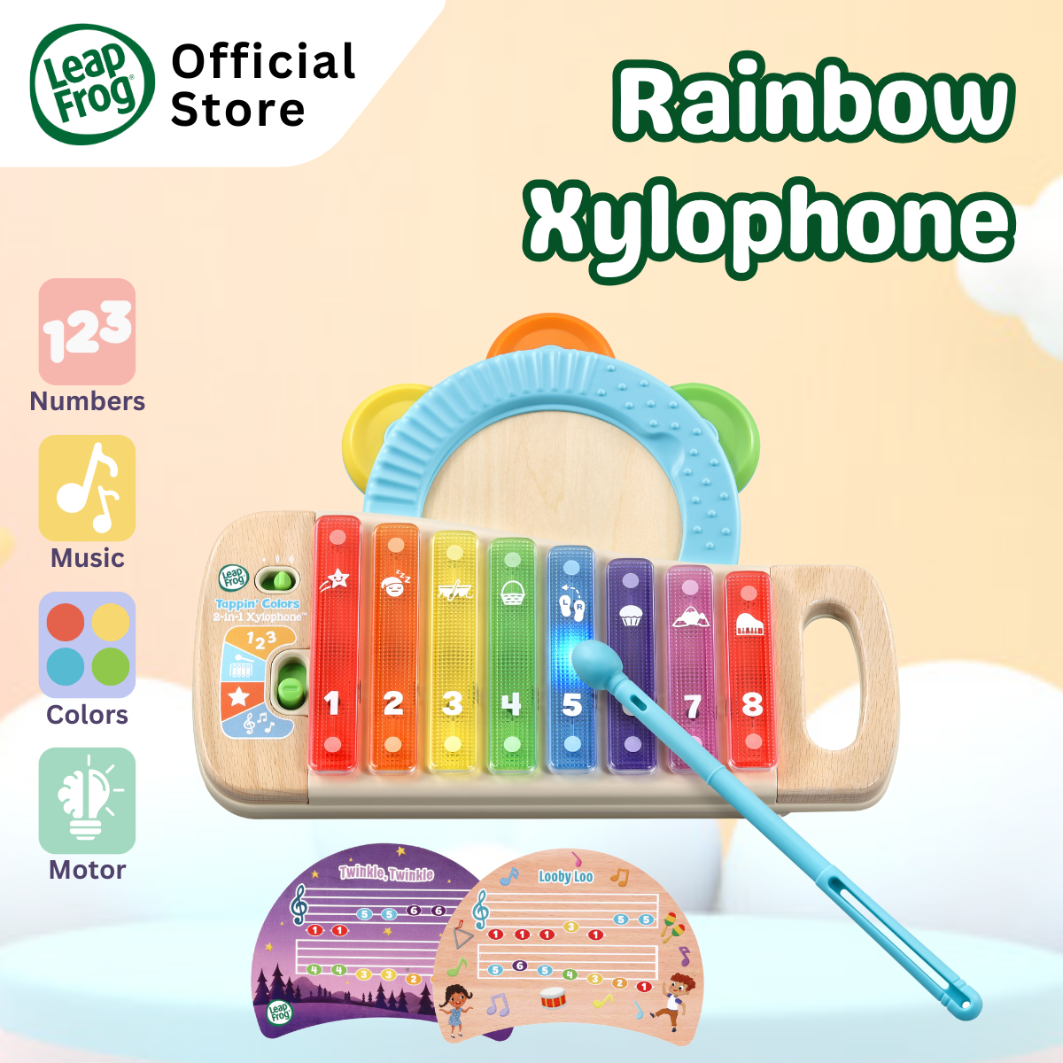 LeapFrog Tappin' Colors 2-in-1 Xylophone (FSC 100% Wood)