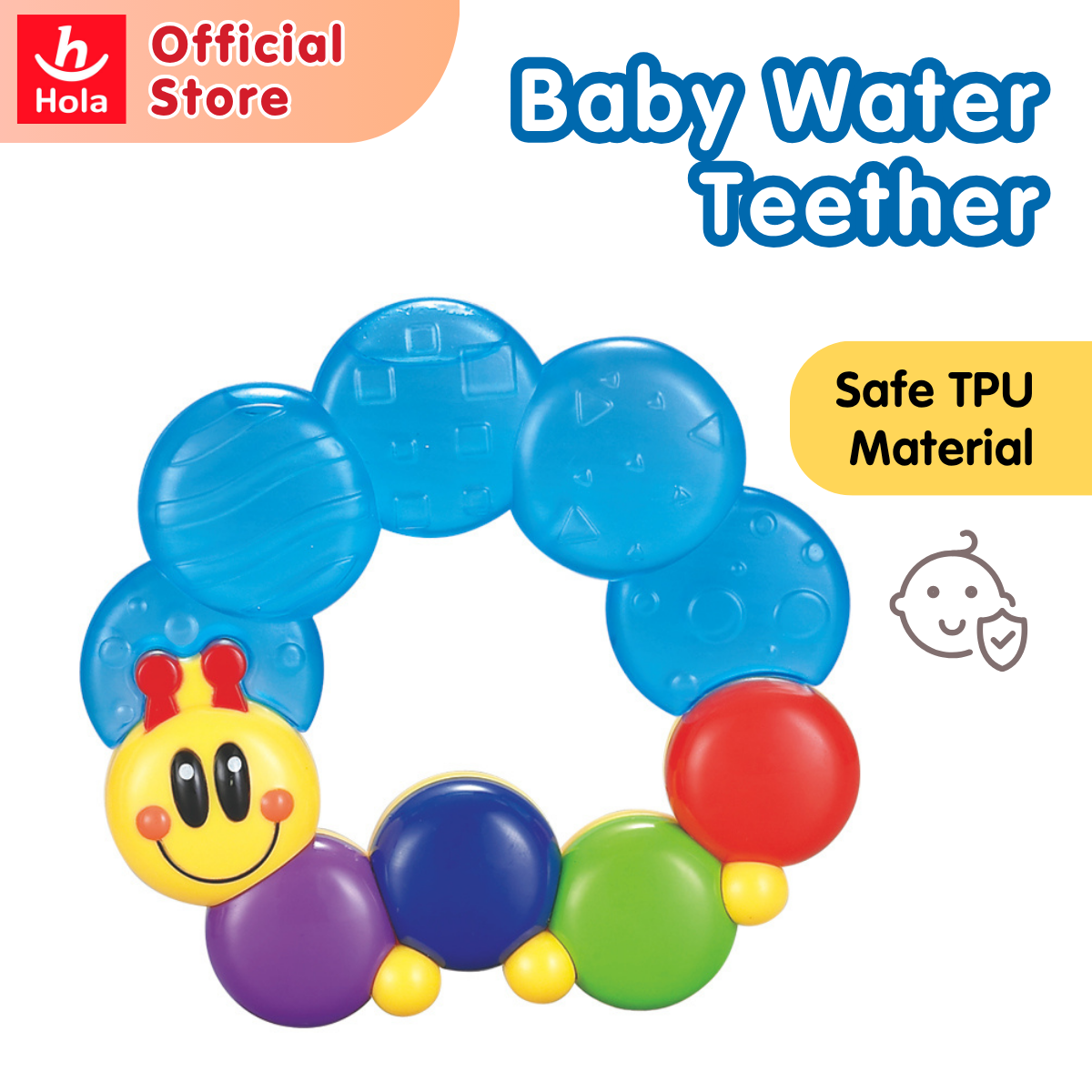 Hola Rattle Teether Fun (2-in-1 Rattle & Water-Filled Teether)