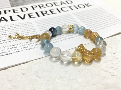 Clear Mind & Wisdom·Aquamarine & Citrine Concentration Bracelet - Kyanite & Citrine Mind-Concentrating Bracelet 