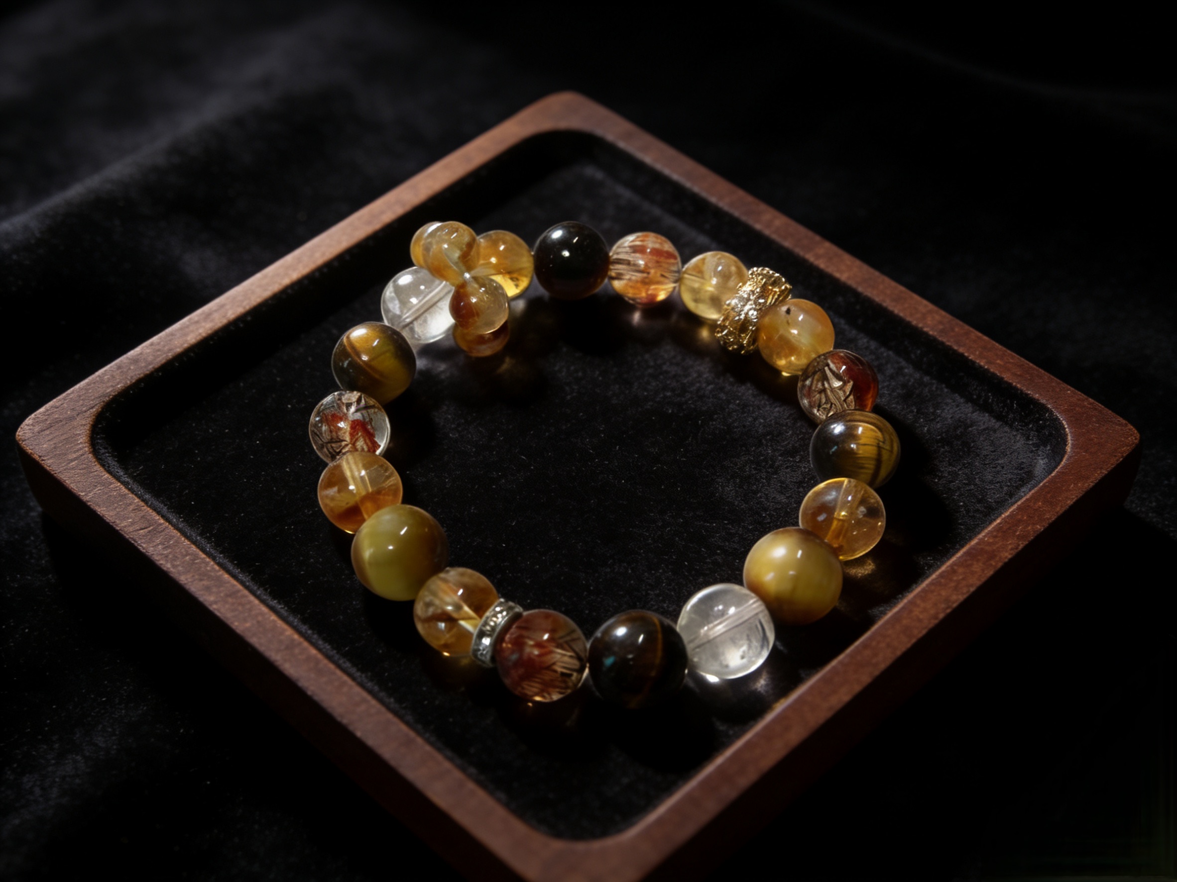 Five Elements Earth · Hou Rang Fortune-Stabilizing Crystal Bracelet (Solid Blessing Style)