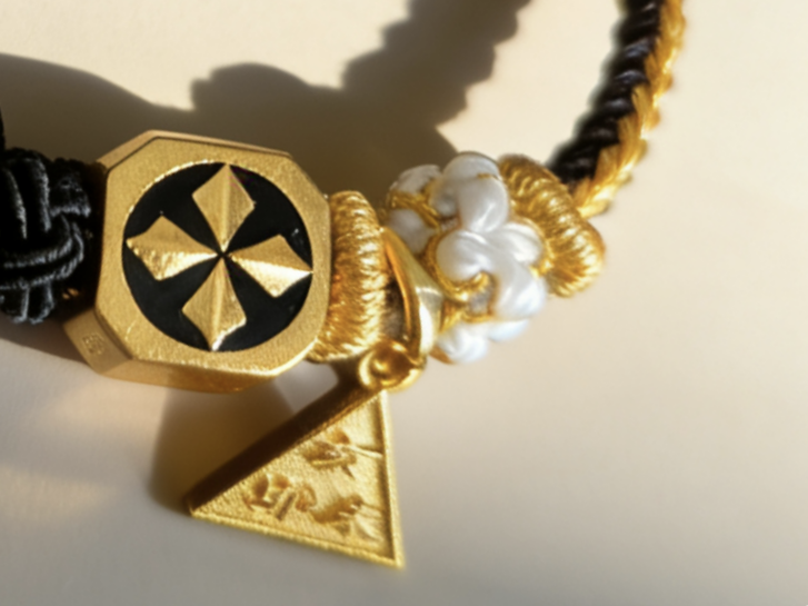 Year of the Rat Tai Sui Protection Bracelet – Fortune Amulet & Black Agate Handwoven Cord