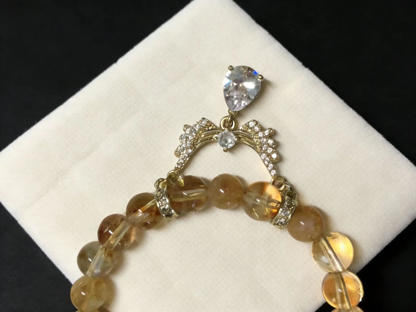 Golden Aura Attracts Blessings · Yellow Tower Crystal Bracelet, Career Luck & Wealth Gathering Bracelet