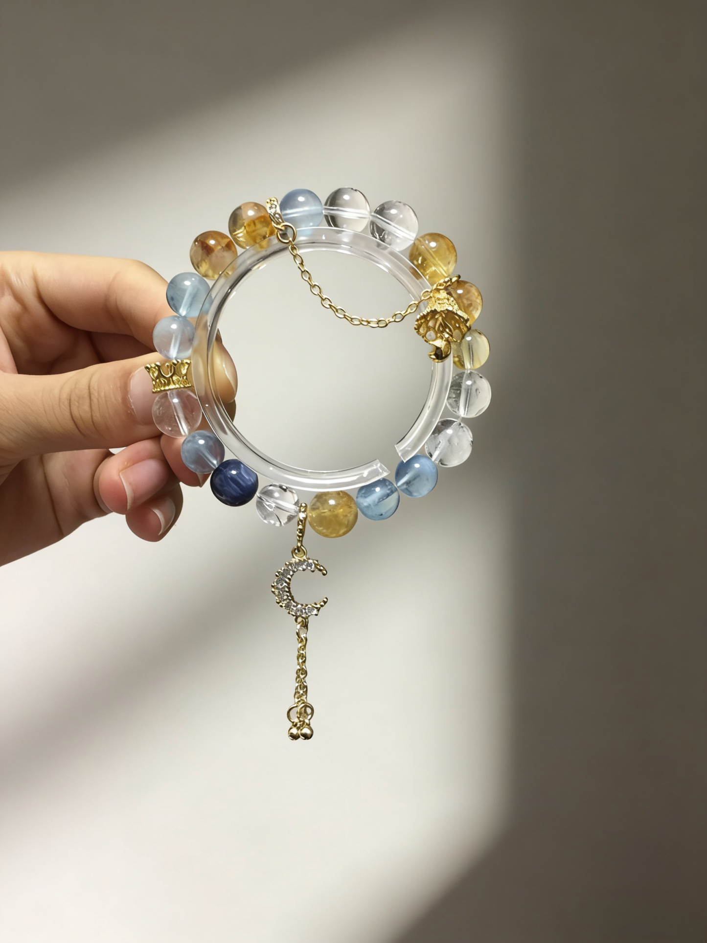 Clear Mind & Wisdom·Aquamarine & Citrine Concentration Bracelet - Kyanite & Citrine Mind-Concentrating Bracelet 